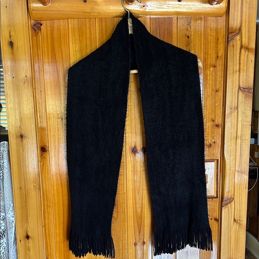 Classic Black Fringe Scarf - Women's Accessory